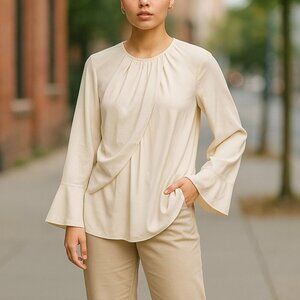 Derek Lam silk laundry, draped top